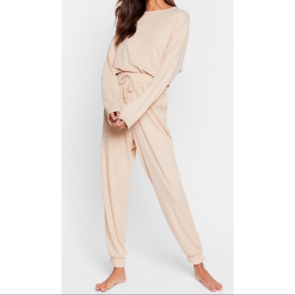 Nasty Gal Cream Track Pants & Joggers LIKE NEW!